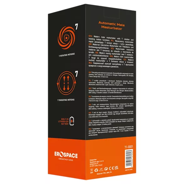 Men's Play - pöörlev masturbaator - must