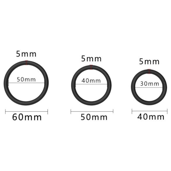 Men's Play - peeniserõngaste komplekt - must - 3 tk