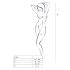 Passion BS006 - avatud sukahoidjaga catsuit (must) - S-L