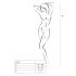 Passion BS010 - avatud võrguga catsuit (valge) - S-L