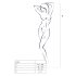 Passion BS011 - mustriline võrkkostüüm (valge) - S-L