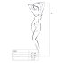 Passion BS048 - avatud võrkbodysuit kaelarihmaga - must - S-L