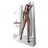 Passion BS077 - võrkmaterjalist pikkade varrukatega catsuit - must - S-L