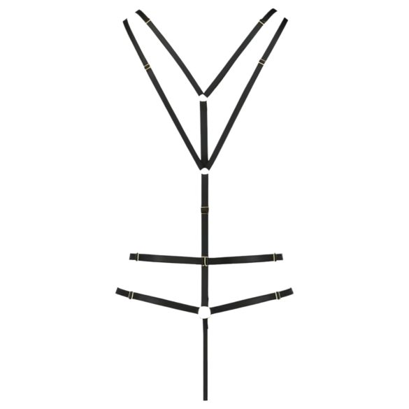 Passion Devil Kirsikomplekt - metallrõngastega kehavaljastus (must)