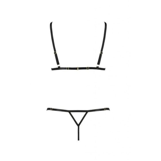 Passion Devil Solon - lace ornament bra set (black) - L/XL