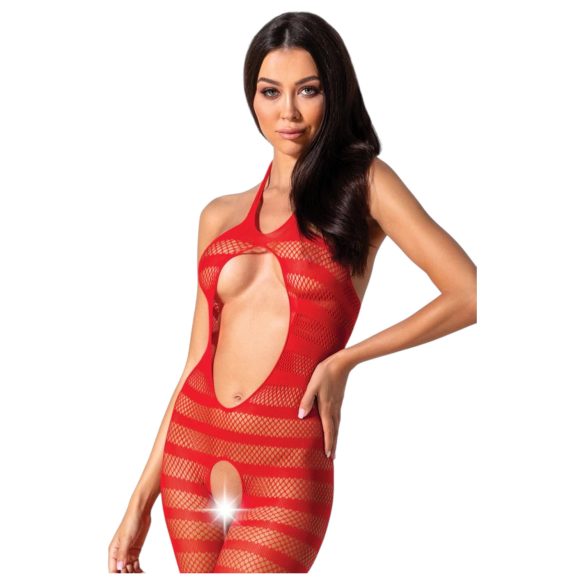 Passion BS081 - seksikas halterneck kapri kombinesoon - punane (S-L)