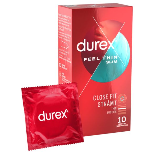 Durex Feel Thin Slim – naturaalne tunnetus kondoomid (10 tk)