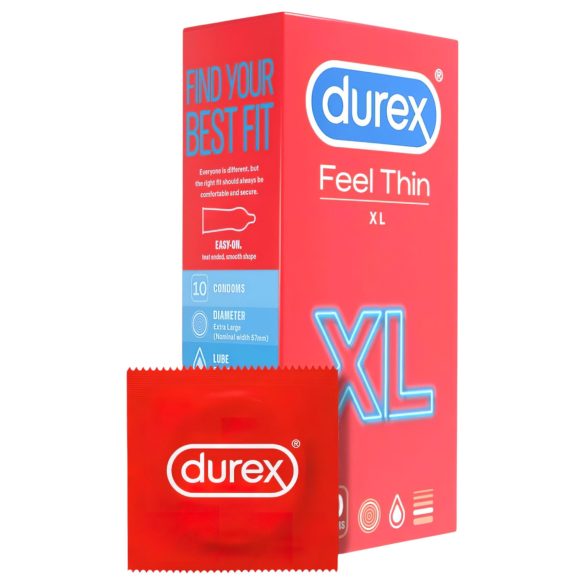 Durex Feel Thin XL - Loomulik tunde kondoomid (10 tk)