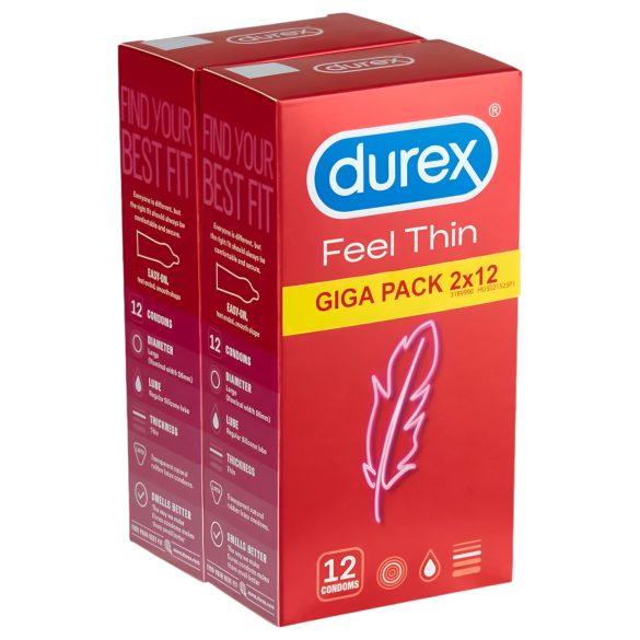 Durex Feel Thin - elutne tunne kondoomipakend (2x12tk)