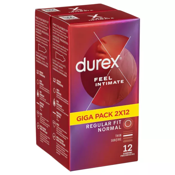 Durex Feel Intimate - õhukesed kondoomid - 2x12 tk pakend