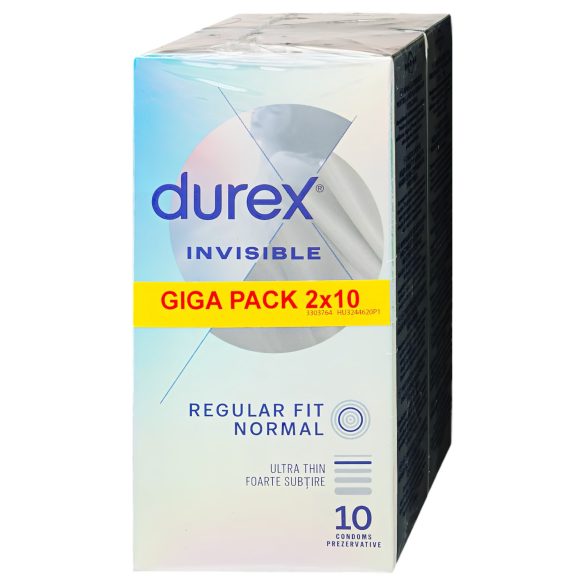 Durex Invisible Regular Fit - õhuke kondoom (2x10tk)