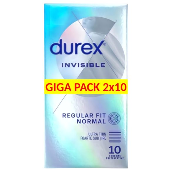 Durex Invisible Regular Fit - õhuke kondoom - 2 x 10 tk