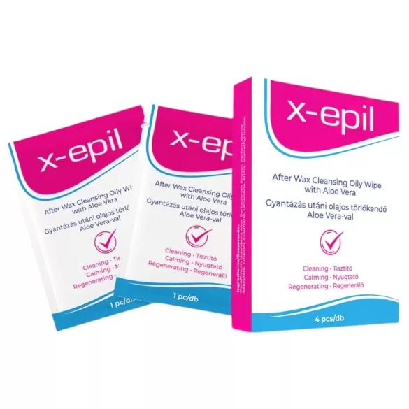 X-Epil - depilatsiooni-järgne õlipuhastuslapp - aloe vera - 4 tk