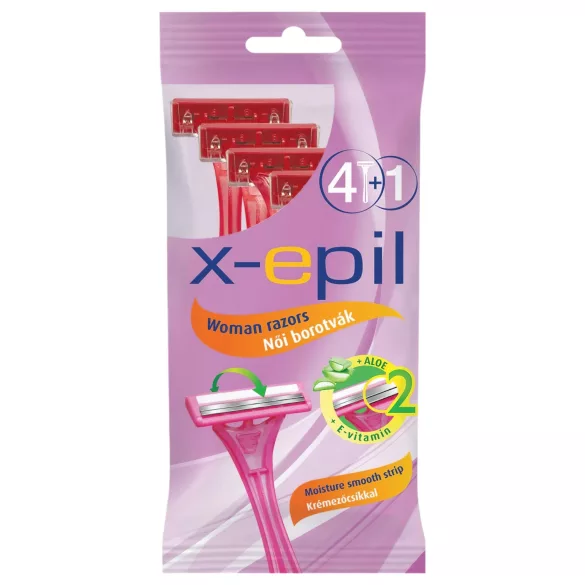 X-Epil - ühekordne naiste raseerija - 2 teraga - 5 tk
