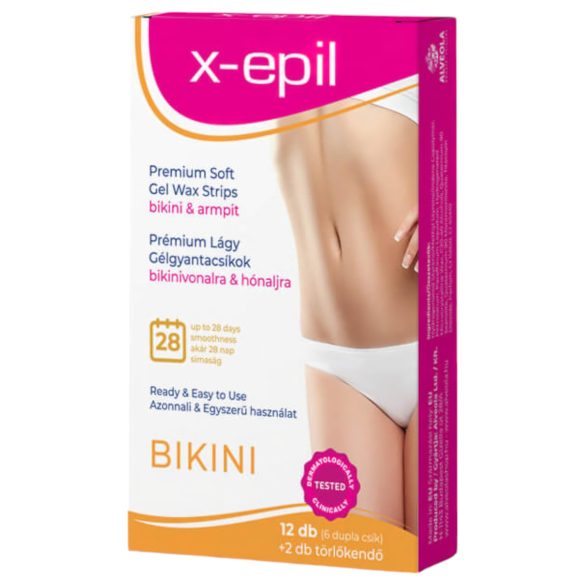 X-Epil - Kasutusvalmis vahaplaastrid 12 tk - bikiinidele/kaenlaalustele