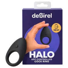  Desirel Halo - rakendusega juhitav vibreeriv peeniserõngas meestele (must)