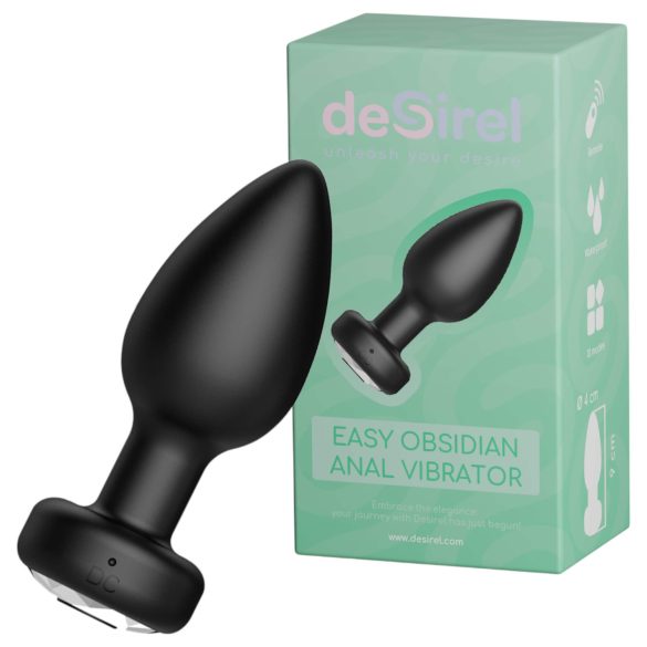 Desirel Easy Obsidian - aku, raadio anaalvibraator (must)