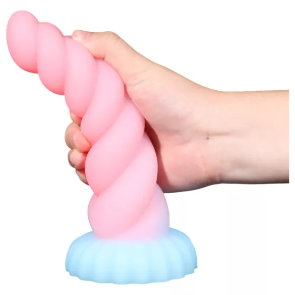 OgazR - valgustusega ükssarviku dildos - 22 cm - vikerkaarevärviline