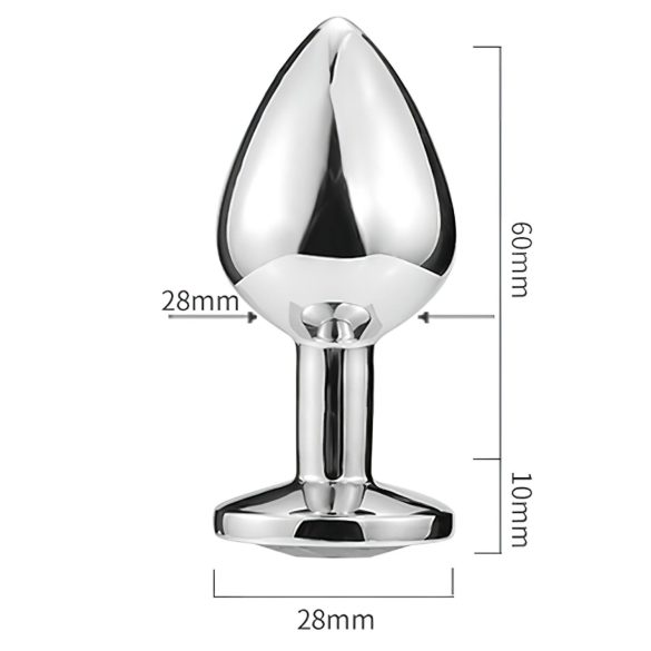 Sunfo - metallist anaalitapp südamekujuline sinise kiviga hõbedane