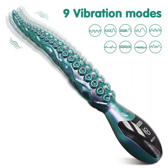 Monster Fuck - vibraator - kaheksajalg - roheline