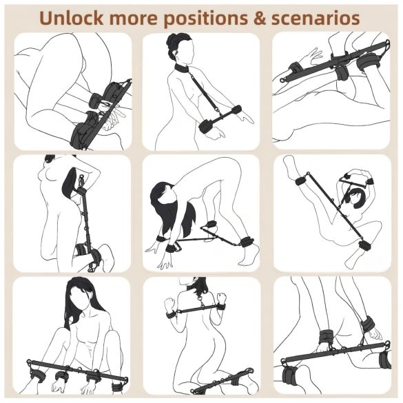 Lonely - reguleeritav jalad-levitaja ja käerauad - must
