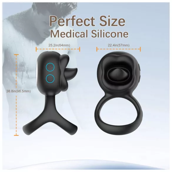 Biu-Biu - peeniserõngas ja kliitorivibraator - must