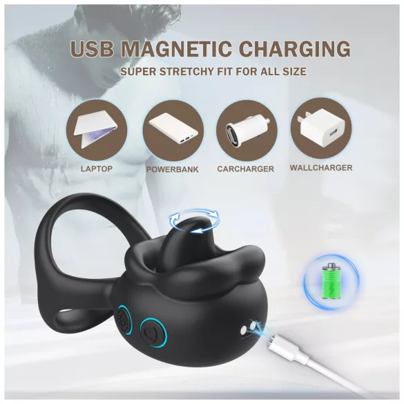 Biu-Biu - peeniserõngas ja kliitorivibraator - must