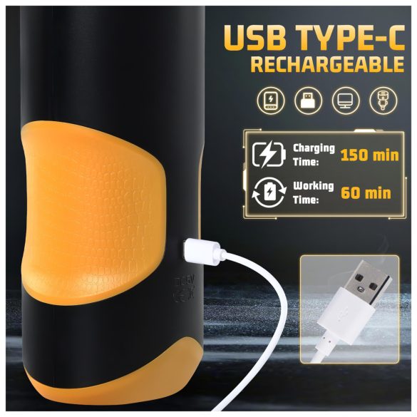 Lonely - automaatne masturbaator meestele - liikuv, pöörlev - must