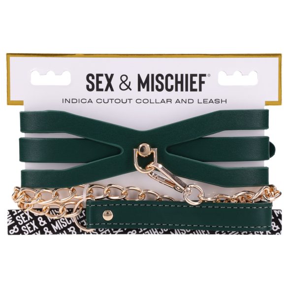 Sportsheets - kaelarihm rihmaga - roheline