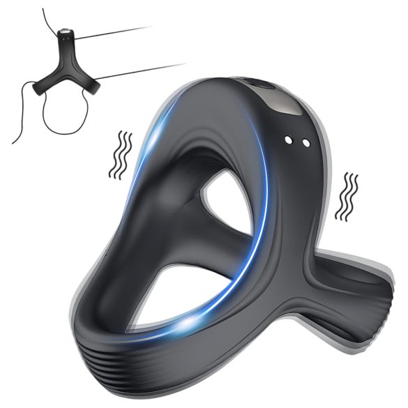 AlvUp - vibreeriv peenise- ja munandite rõngas - must