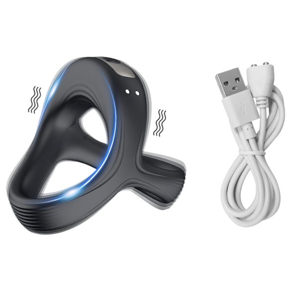 AlvUp - vibreeriv peenise- ja munandite rõngas - must