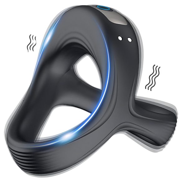 AlvUp - vibreeriv peenise- ja munandite rõngas - must