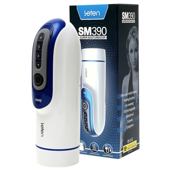 Leten SM390 - oigav, soojendav masturbaator (valge)