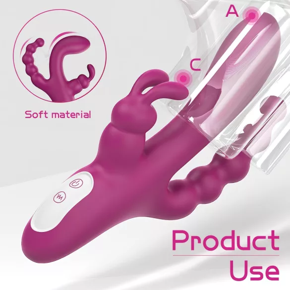 Sex HD Joker - veekindel akuvibratsioon kolmekordne vibraator lilla