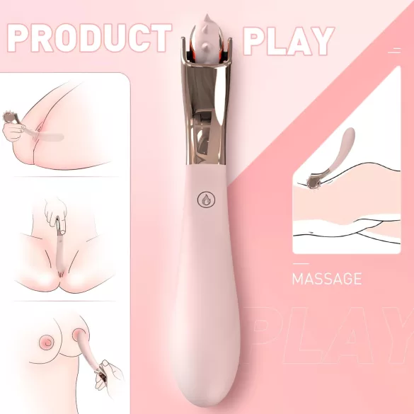 Sex HD - laetav veekindel vibraator ja stimulatsiooniratas - roosa