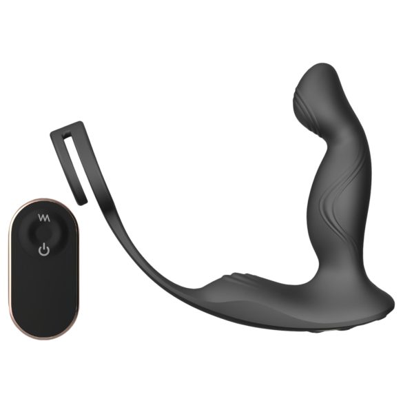 Sex HD Virgil - peenise- ja munandirõnga vibraator (must)