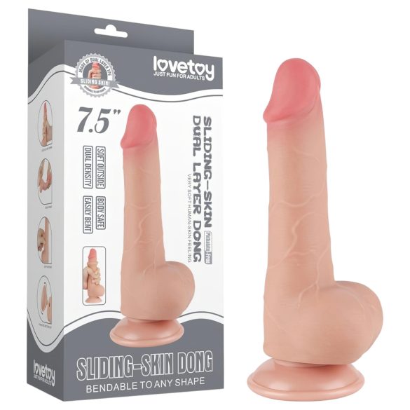 Lovetoy Sliding-Skin - realistlik dildoga iminapp - 19,5 cm, naturaalne