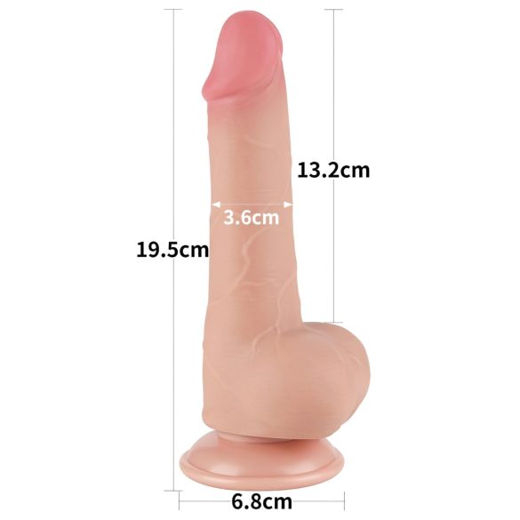 Lovetoy Sliding-Skin - realistlik dildoga iminapp - 19,5 cm, naturaalne
