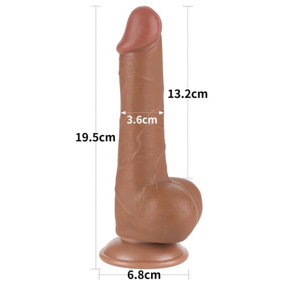 Lovetoy - munanditega kahekordne dildo - 19,5cm - natur