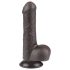 Lovetoy Sliding-Skin - munanditega kahekihiline dildo - 18,3cm - pruun