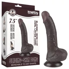   Lovetoy Sliding-Skin - realistlik dildoga iminapaga - 19,5 cm - pruun