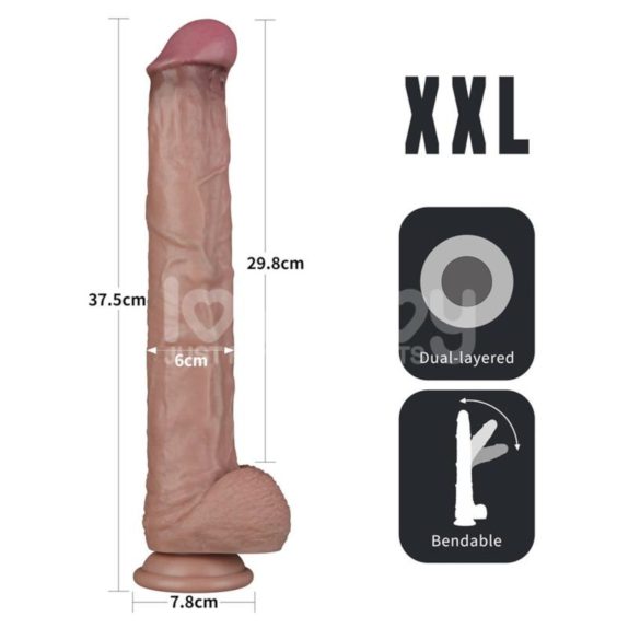 Lovetoy - realistlik XXL dildo - 36,5 cm - naturaalne