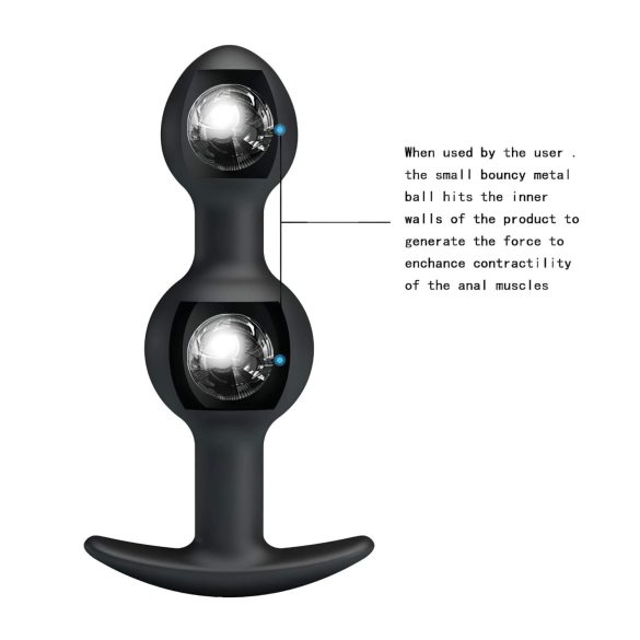 Pretty Love - anaaldildo sisemise kuuliga - must