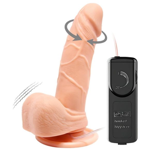 Baile Barbara Mark - realistlik pöörlev vibraator - 15cm (naturaalne)