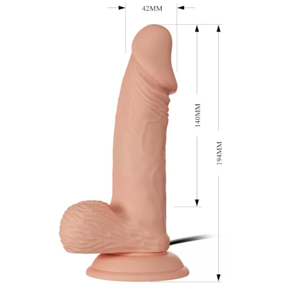 Baile Zebulon - realistlik munanditega vibraator - 19cm naturaalne