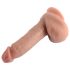 Kaksikihiline realistlik dildo munanditega - 18cm (naturaalne)
