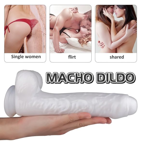 Sex HD Martin - realistlik dildo munanditega iminapaga - valge