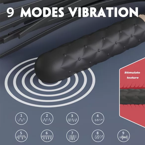 Sex HD Bloody Mary - aku vibraator ja piits - must - veekindel