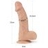 Lovetoy Real Extreme - dildos imikupadjaga - 23cm - naturaalne