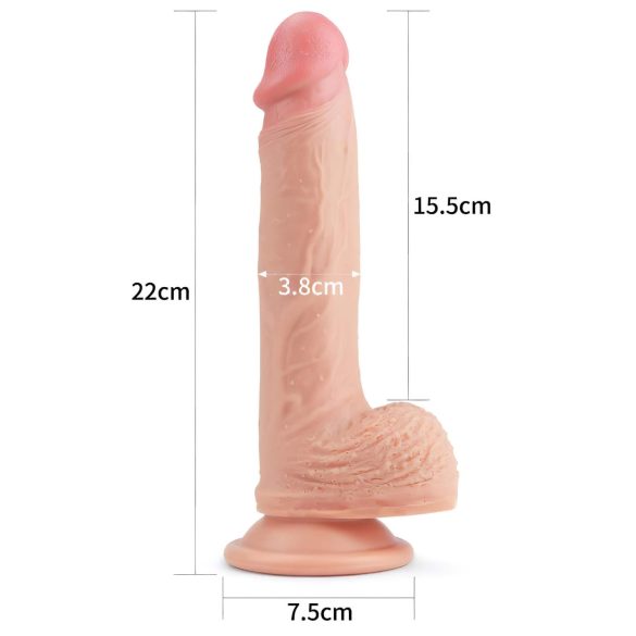 Lovetoy Nature Cock - realistlik dildoga iminapaga - 21cm naturaalne